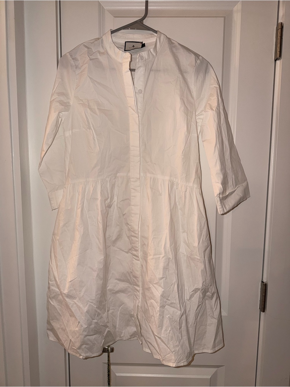 Tuckernuck White Button-Front Tiered Mini Dress
